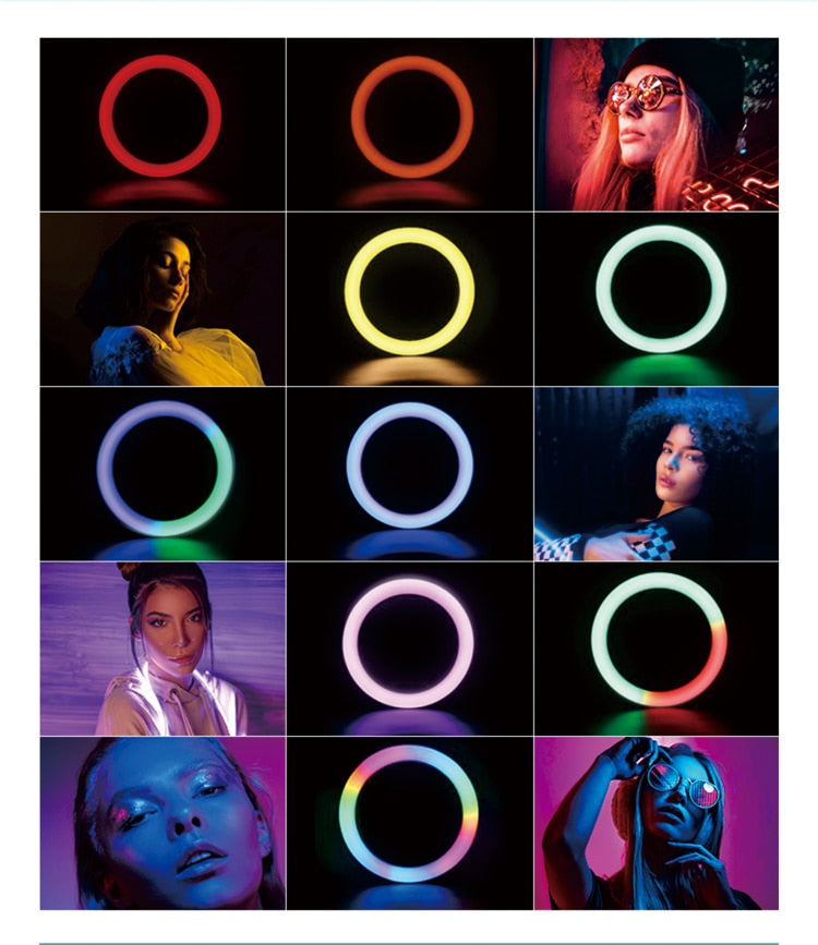 HQ 18 Inch RGB Ring Light tripod LED RingLight Selfie Ring Light HQ 18 Inch RGB Ring Light tripod LED RingLight Selfie Ring Light